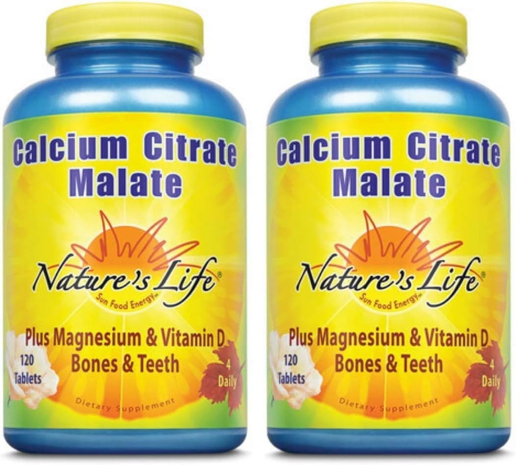 Nature's Life Calcium Citrate & Calcium Malate | 120 ct 3