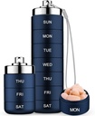 Mossime Metal Travel Pill Organizer, Portable 7 Day Vitamin Organizer Stackable, Waterproof 1 Times A Day Pill Box, Large Pill Container, Daily Medicine Organizer for Vitamin, Fish Oil, Supplement 2