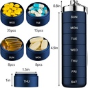 Mossime Metal Travel Pill Organizer, Portable 7 Day Vitamin Organizer Stackable, Waterproof 1 Times A Day Pill Box, Large Pill Container, Daily Medicine Organizer for Vitamin, Fish Oil, Supplement 5