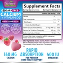 Calcium Supplement Gummies - Sugar Free Calcium Gummy with 400 IU Vitamin D3 for Best Absorption - Supports Immune Health, Bones & Teeth - Nature's Calcium Chews for Women & Men - 120 Gummies 3