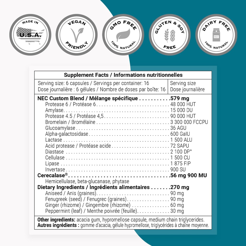 Supersmart - Digestive Enzymes (High Potency) - 15-in-1 Multi Enzymes Supplement - with Lipase, Bromelain, Amylase, Lactase, Protease, Invertase | Non-GMO & Gluten Free - 100 Delayed Release Capsules 5