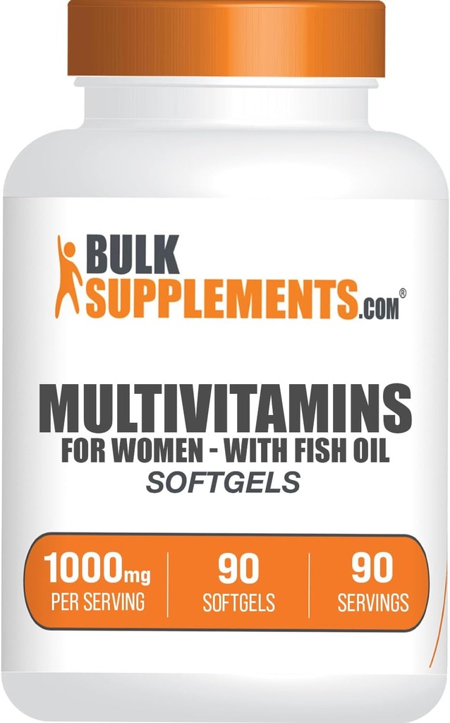 BulkSupplements.com Multivitamin for Women Softgels - Daily Multivitamin Supplement, Multimineral for Women with Fish Oil - Gluten Free, 1 Softgel per Serving (1000mg), 90 Count (Pack of 1) 2