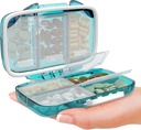 Travel Pill Organizer – Compact Medicine Kit for Purse, Portable Pharmacy Pill Box with Labels, Moisture-Proof Vitamin & Supplement Holder with 7 Secure Compartments for Home & Travel 2