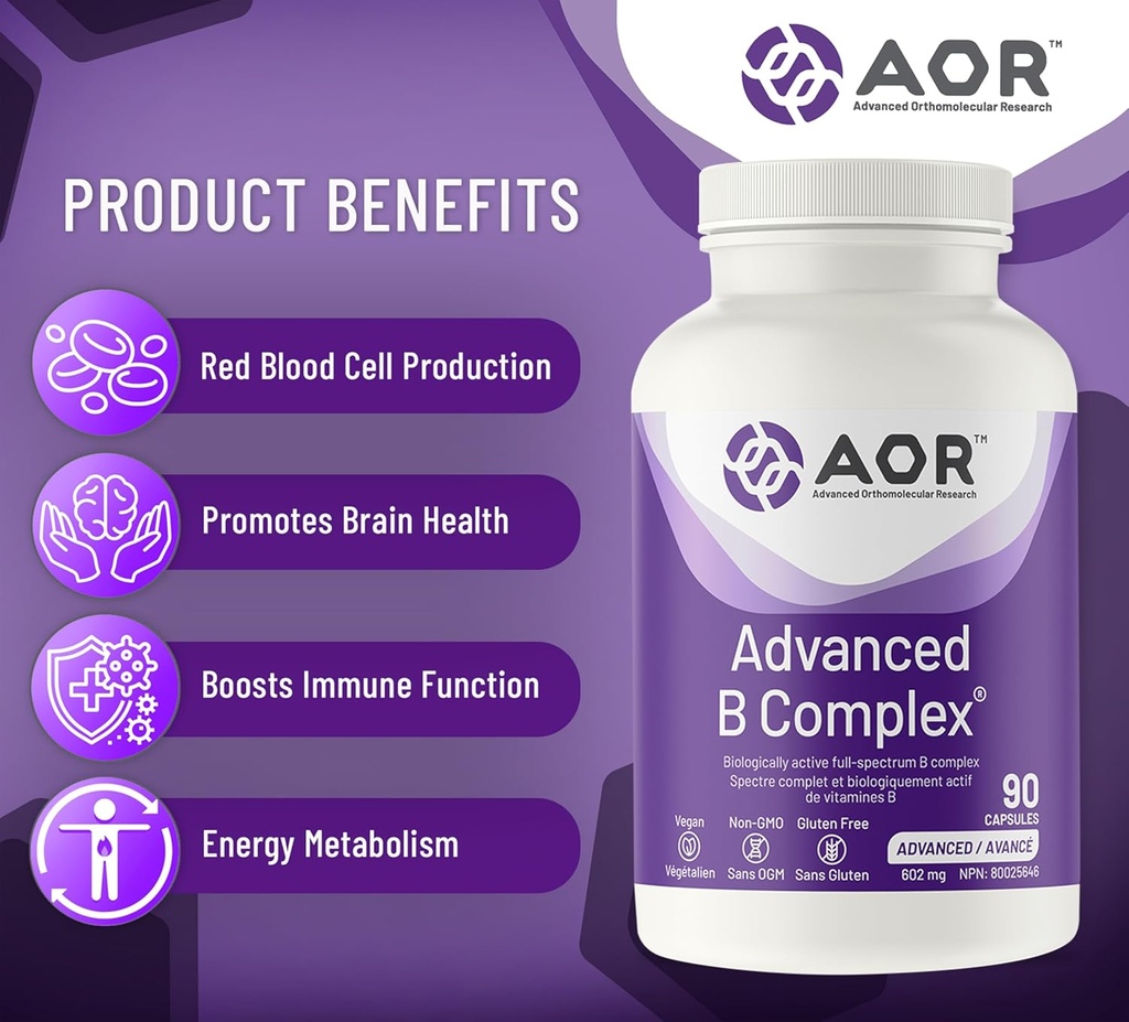 AOR Advanced B Complex, 90 CT 4