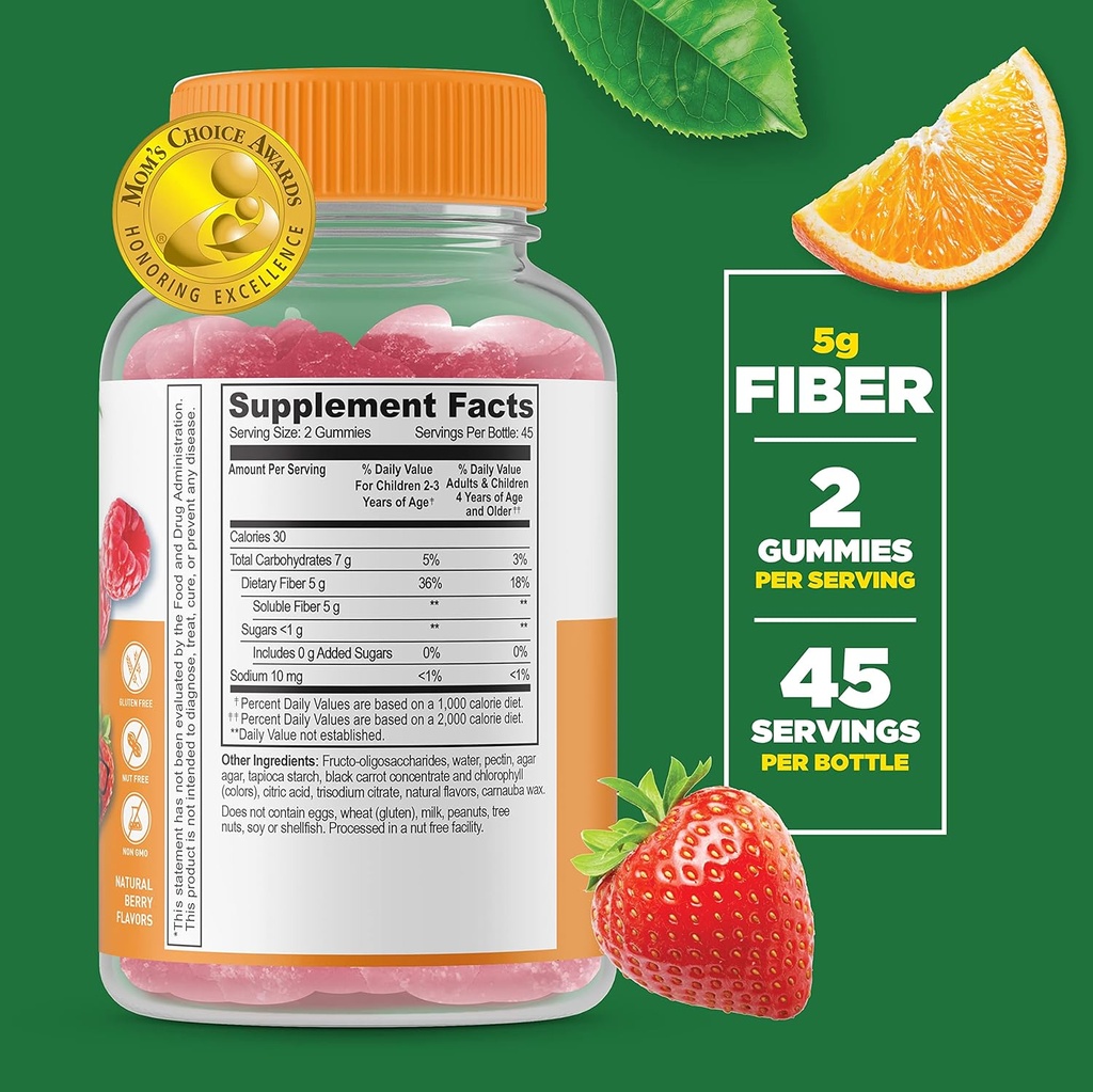 Lifeable Immune Support Kids + Prebiotic Fiber Kids, Gummies Bundle - Great Tasting, Vitamin Supplement, Gluten Free, GMO Free, Chewable Gummy 4