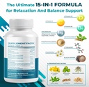 CORTISOL Health Ashwagandha 15-in-1 Supplement with Magnesium Phosphatidylserine L-Theanine Chamomile Rhodiola Rosea Licorice Holy Basil - Made in The USA 5