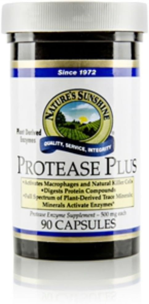 Nature's Sunshine Protease Plus, 90 Capsules | Powerful Digestive Enzyme Supplements with 60,000 HUT Protease to Break Down Proteins and Amino Acids 2