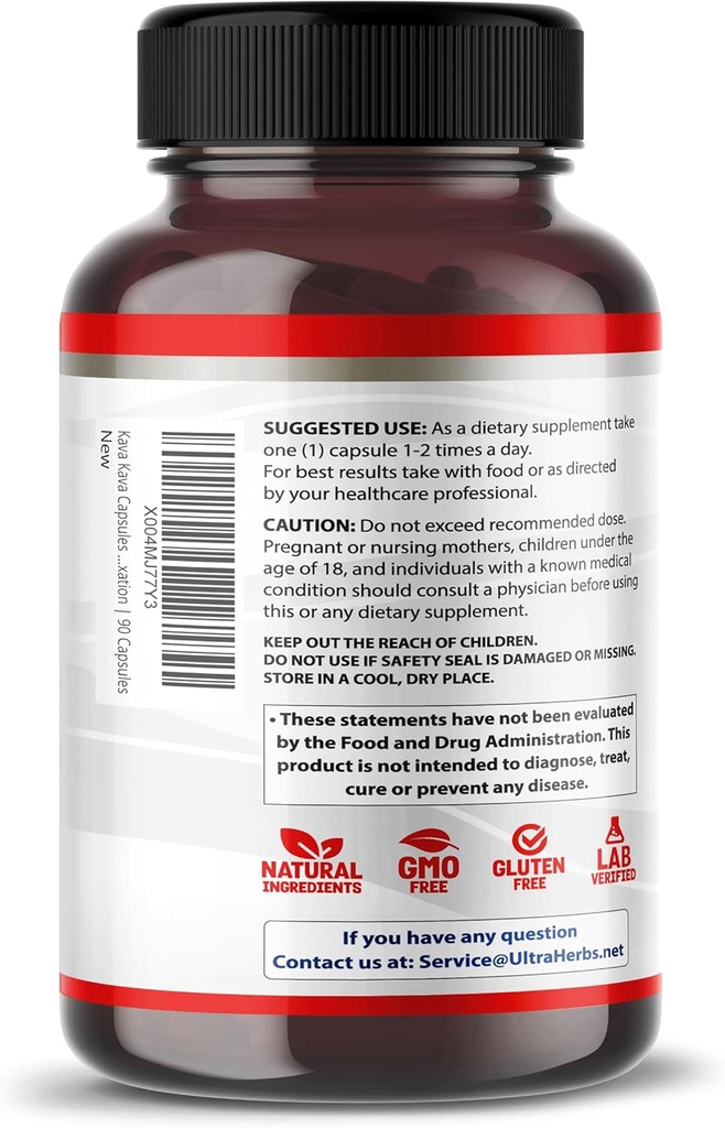Kava Kava Capsules Supplement - Formula Enriched with Ashwagandha, 5-HTP, Rhodiola, Lemon Balm, Support Mood, Calm & Relaxation | 90 Capsules 4