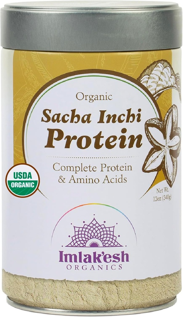 Imlakesh Organics Sacha Inchi Protein, Powder (12oz Metal Jar) 2