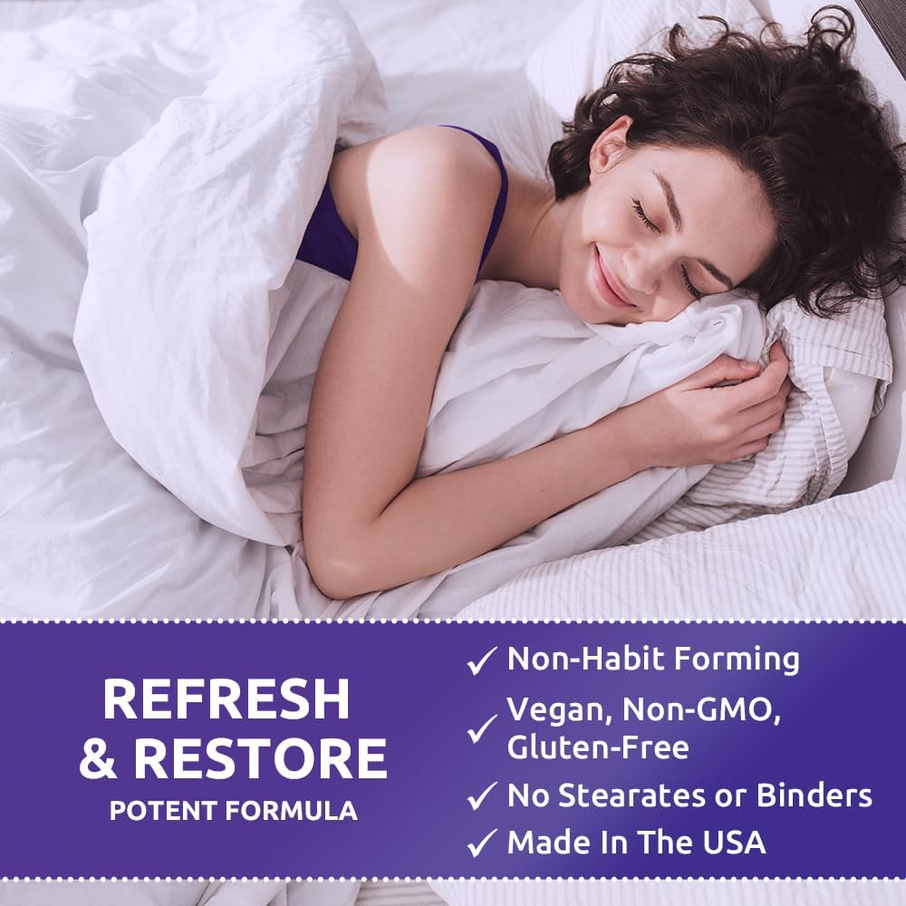 Zentastic Sleep Aid - Non Habit Forming for Healthy Sleep - Melatonin, Valerian, Suntheanine, Magnesium, Herbals, & More - Natural Sleep Aid for Adults - Sleeping Pills - Made in USA, 60 Capsules 5