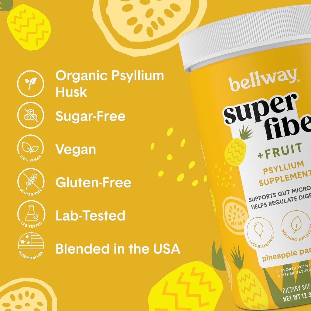 Bellway Super Fiber Powder + Fruit, Pineapple Passion Fruit Super Fiber Capsules 5