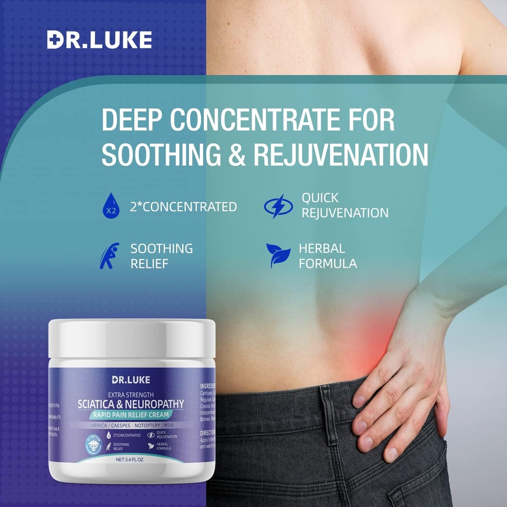 Neuropathy Nerve Relief Cream Nerve Pain Relief Cream, Pain Relief Cream for Sciatica, Joits, Knees, Backache and Muscles 4