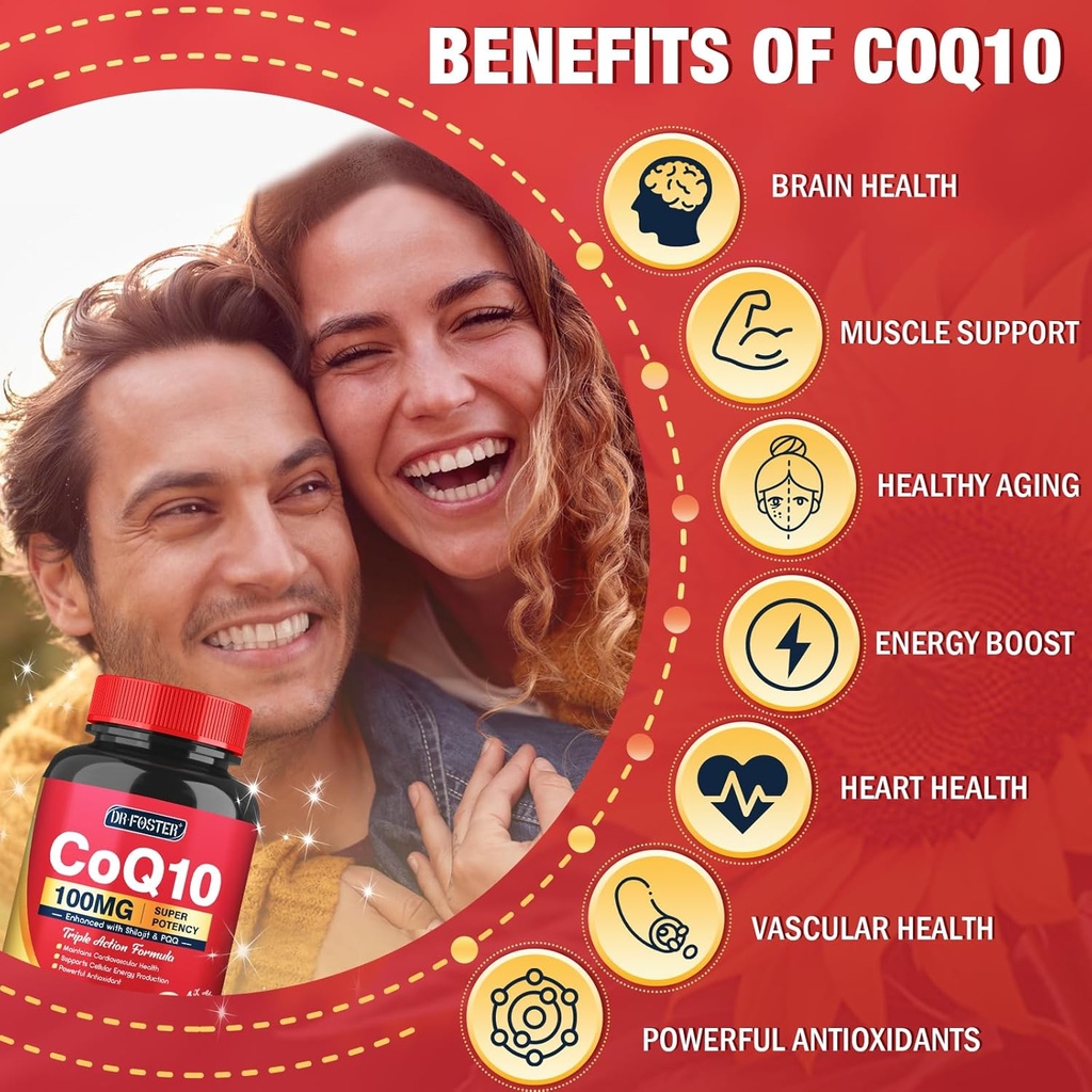 CoQ10 100mg with PQQ & Shilajit - High Absorption Coenzyme Q10 Supplement Enhances Mitochondrial, Powerful Antioxidant for Heart Health & Energy-Production, 120 Veggie Capsules 6