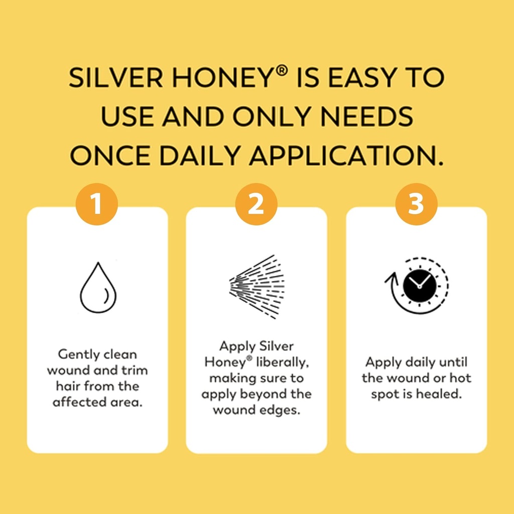 Absorbine Silver Honey Hot Spot & Wound Care Spray Gel 8oz Bottle, Manuka Honey & MicroSilver BG, Medicated for Dogs, Cats, Small Animals 4