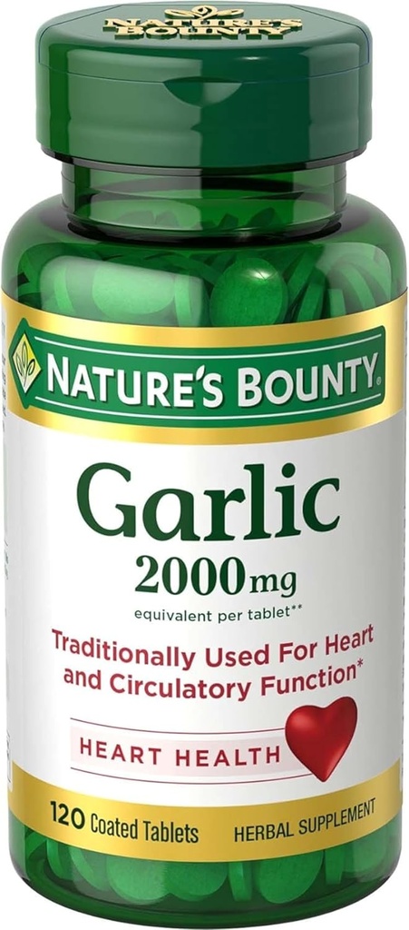 Nature's Bounty Garlic 2000mg, Tablets 120 ea (Pack of 3) 2