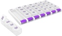 EZY DOSE Weekly (7-Day) Daily Pill Case, Medicine Planner, Vitamin Organizer Container, 4 Times a Day, Small Removable Compartments, Covenient and Easy to Use, Color May Vary, Clear Lids, BPA Free 2