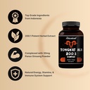 Tongkat Ali 200:1 (Longjack) Extract for Men, 2000mg Per Serving, 150 Capsules, Indonesia Origin, Eurycoma Longifolia | with Panax Ginseng for Energy, Stamina, & Male Health Support 5