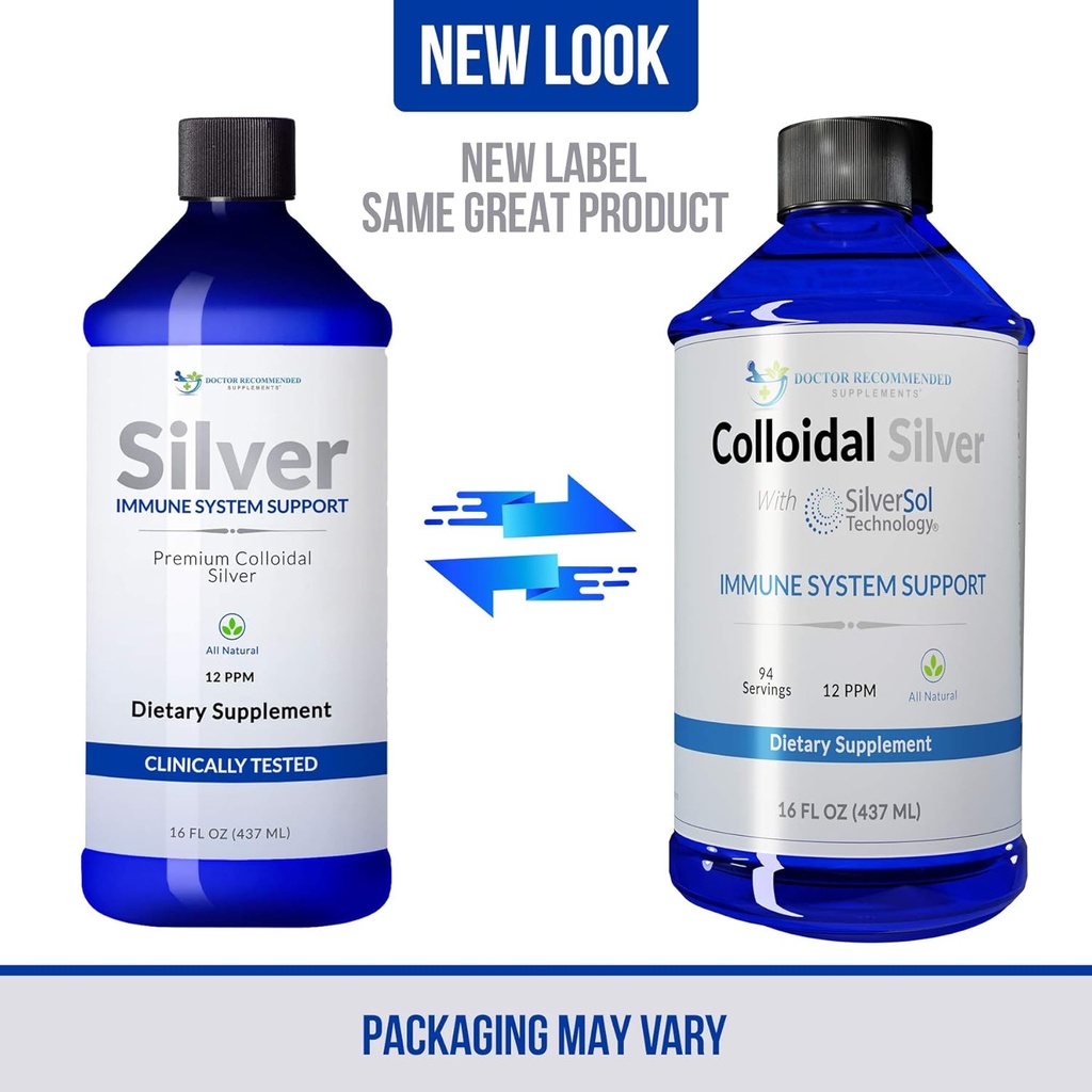 Colloidal Silver Liquid - 12 PPM Premium Silver Solution, 60 MCG Per Serving, All Natural, Vegan Immune System Support, Ionic Silver Water Daily Mineral Supplement (3-16 Fl oz Bottles) 3