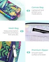 Weekly Pill Organizer 7 Day 2 Times a Day with Maple-Leaf Printed Bag, AMOOS AM PM Pill Holder with Lightproof Canvas Bag, BPA-Free Large Pill Box Case for Vitamin, Supplement, Medication, Fish Oil 6