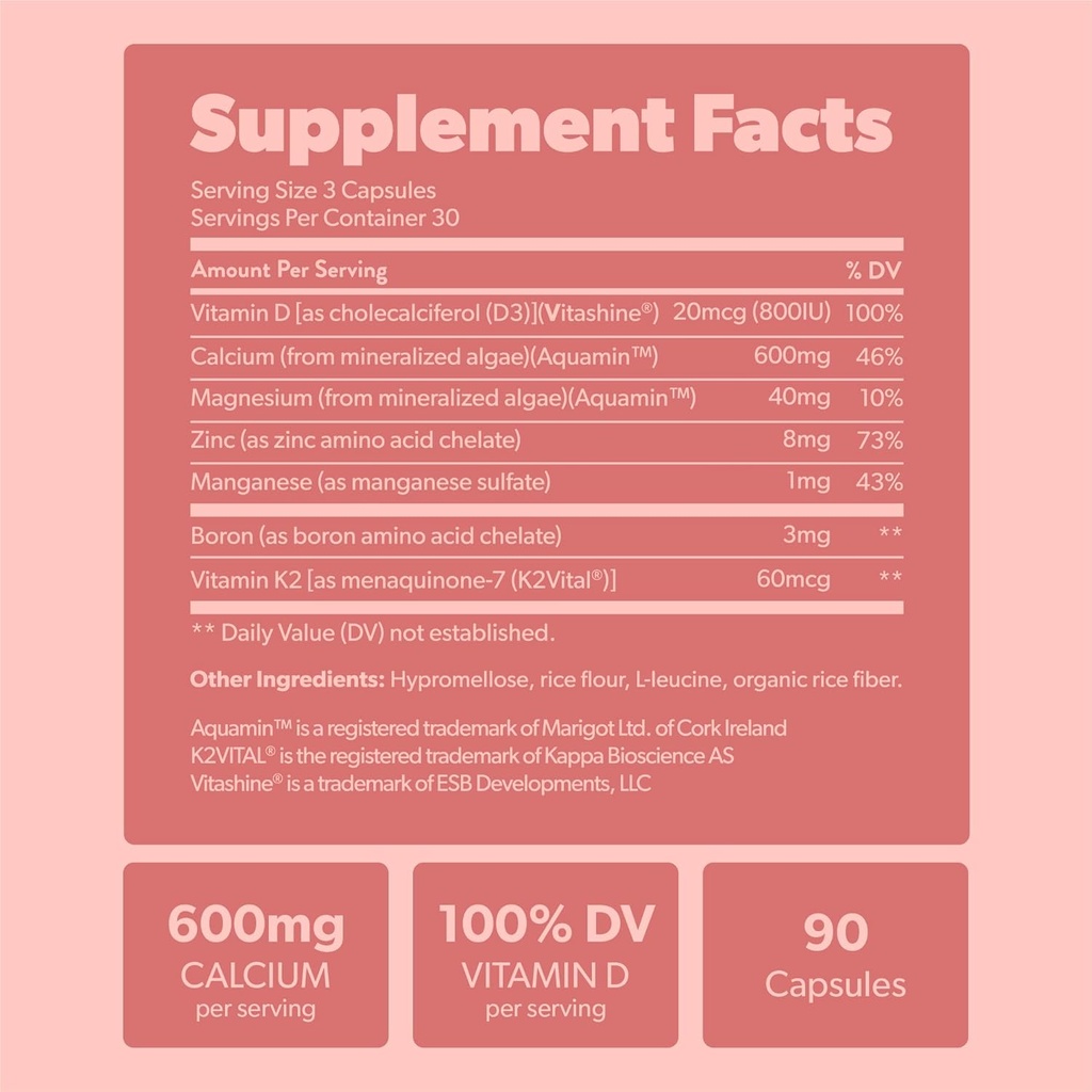Algae Calcium & Vegan Vitamin B Complex Bundle - Calcium Supplement from Red Algae, Essential B Vitamins with Whole Food Blend, B1, B2, B3, B5, B6, B7, Folate 5