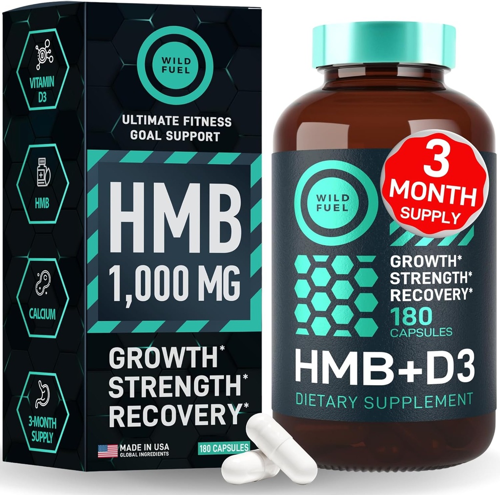 HMB Supplements with VIT D3 and Fadogia Agrestis Complex Muscle Power & Recovery Bundle 3
