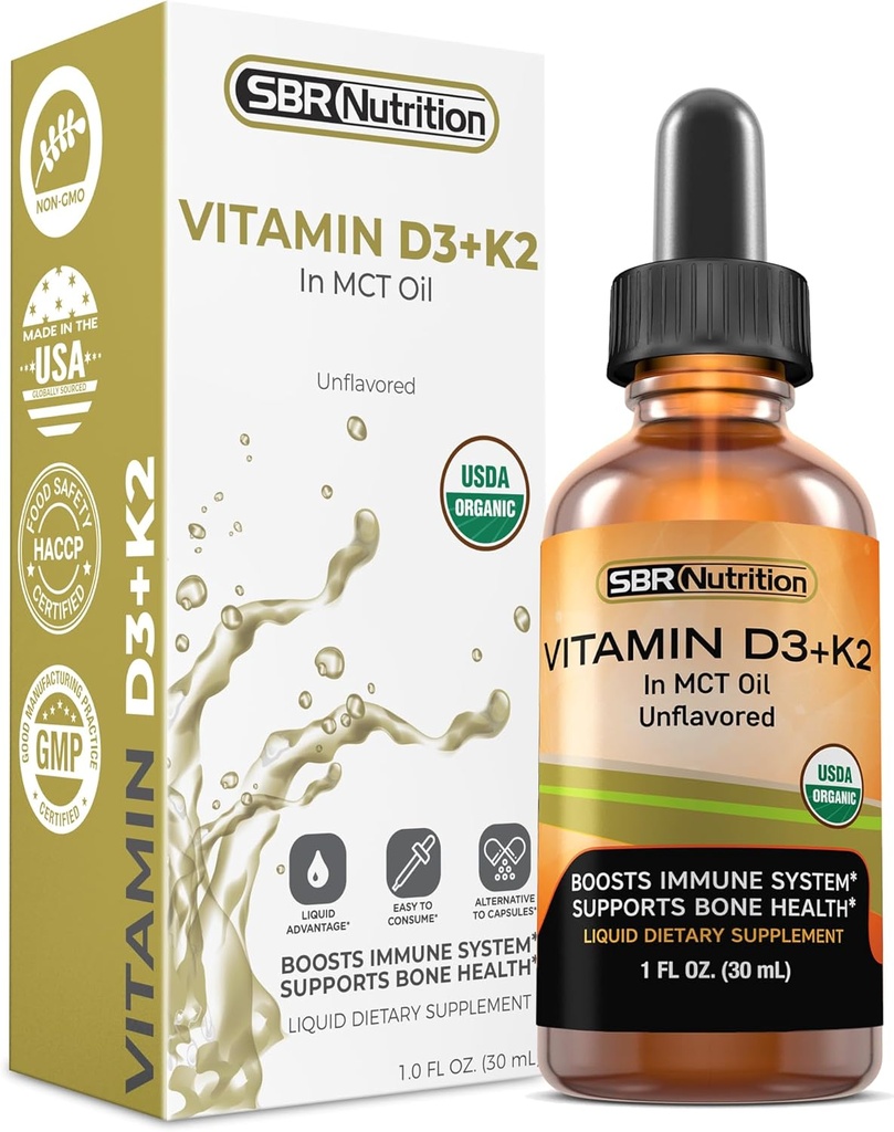 MAX Absorption, Vitamin D3 + K2 (MK-7) Liquid Drops with MCT Oil, Unflavored, Helps Support Strong Bones and Healthy Heart 2
