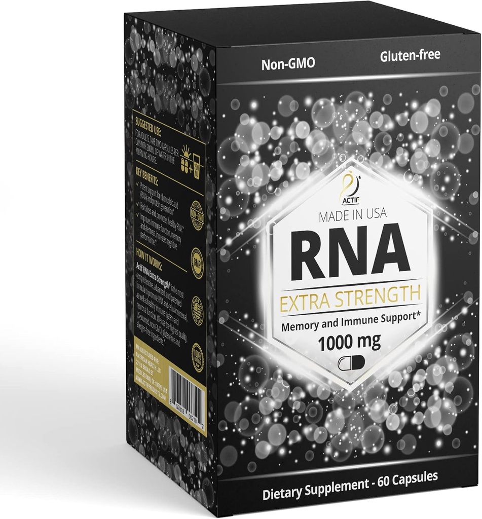 ACTIF RNA Extra Strength 1000 Mg, RNA Supplement with Memory and Immune Support, 60 Capsules 4