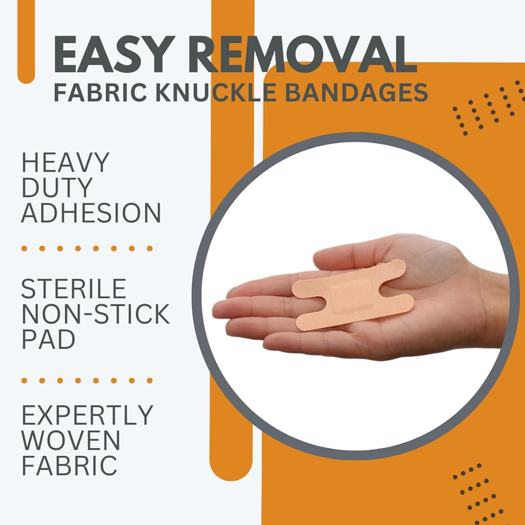Dealmed Fabric Knuckle Flexible Adhesive Bandages – 100 Count (1 Pack) Bandages with Non-Stick Pad, Latex Free, Wound Care for First Aid Kit, 1 1/2" x 3" 4