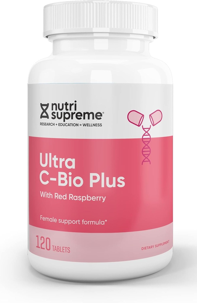 Nutri Suprme Ultra C-Bio Plus, Female Support Formula with Red Raspberry, Vitamin C, and Bioflavonoids , 120 Tablets, Vegetarian, Kosher 2