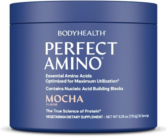 BodyHealth PerfectAmino Powder - BCAA and EAA Powder for Pre and Post Workout - Amino Acid Energy Drink for Men and Women to Support Lean Muscle and Recovery - Mocha - 30 Servings 2