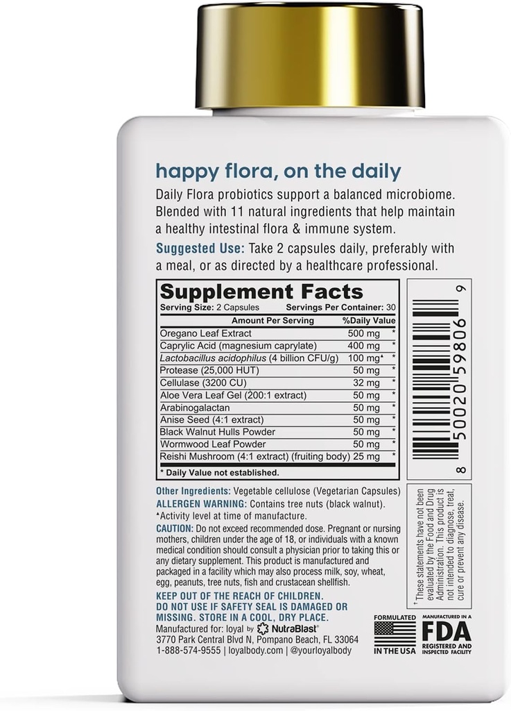 Loyal Daily Flora - Flora pH Balancing Oral Supplement - Daily Probiotics - Maintains a Healthy Gut - Balances Flora - Supports Urinary Tract (60 Capsules) 3