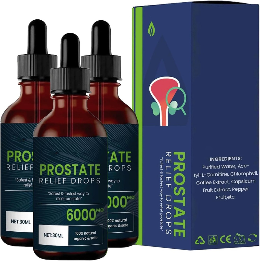 Prostate Treatment Drops - Prostate Relief Drops, Prostate Natural Herbal Drops,DHT Blocker Urinary Health & Prostate Support Supplement for Mens Health (3pcs) 2