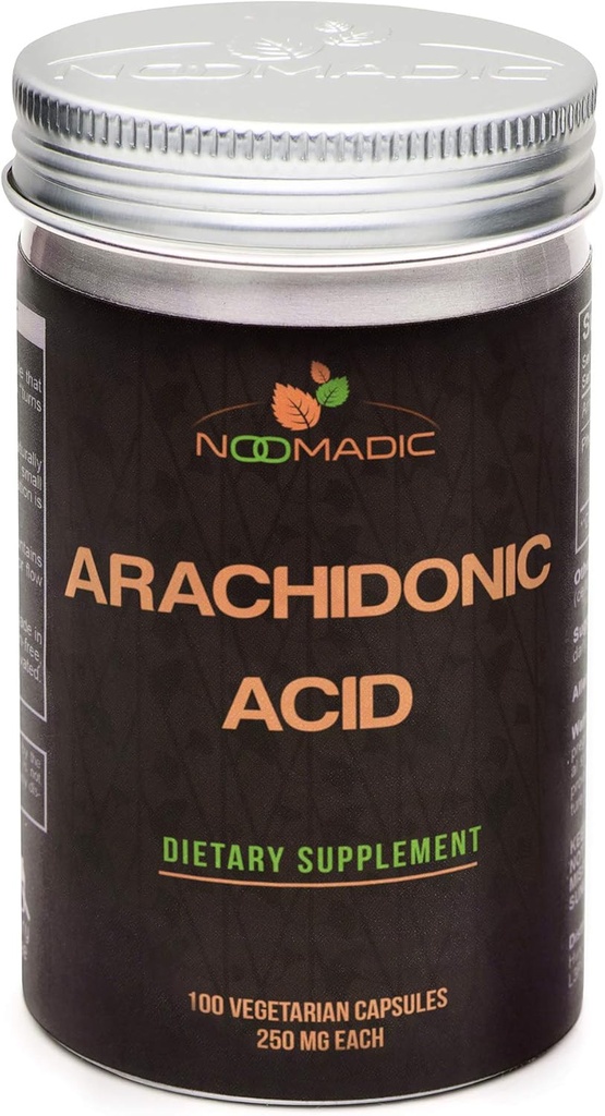 Noomadic Arachidonic Acid (AA or ARA), 100 Capsules | 250mg Each, May Improve Lean Muscle Mass, Power Output and Strength. 2