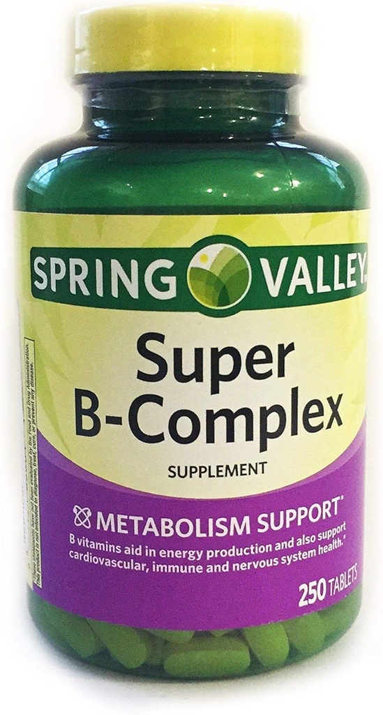 Spring Valley Super B-Complex, Metabolism Support, 250 Tablets 2