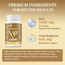 1500 MG Liposomal NAD+, 98%+ Absorption, NAD+ Supplement for Women & Men with TMG, for Aging Defense, Cellular Energy, Heart & Brain Function, Longevity, 360 Softgels 5