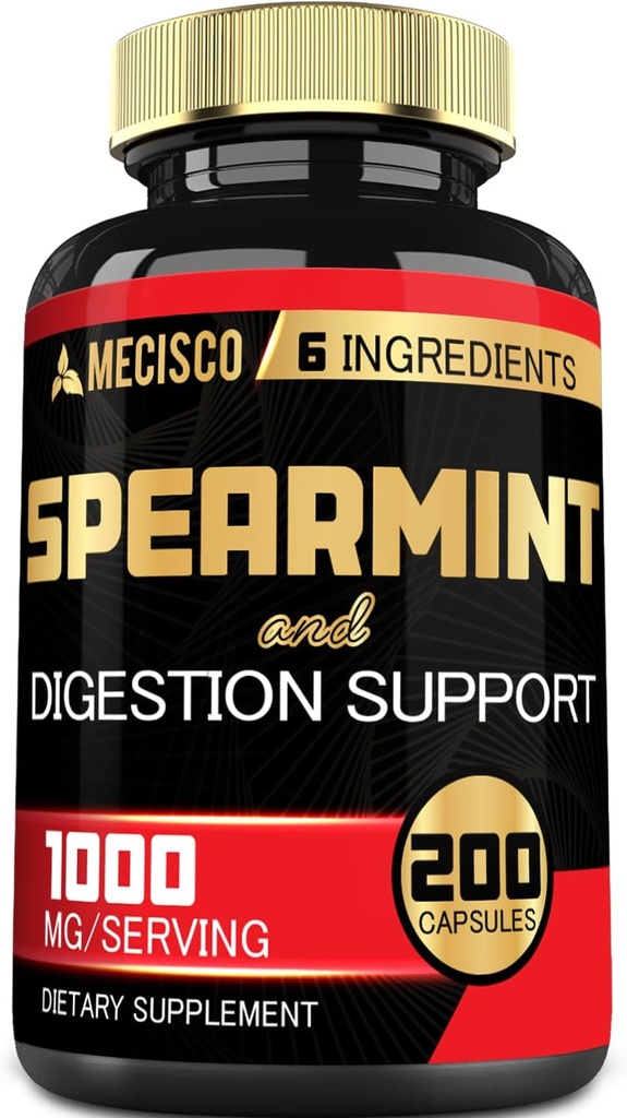 6in1 Spearmint Supplement with Berberine, Ginger, Turmeric Curcumin, Ceylon Cinnamon, Beet Root - 200 Capsules 2