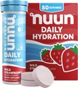Nuun Daily Electrolyte Tablets with Magnesium, Calcium, Potassium, Chloride & Sodium, Gluten Free, Sugar Free, & Vegan, Wild Strawberry Flavor, 8 Pack (80 Servings Total) 2