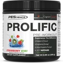 PEScience Prolific Pre Workout Powder, Strawberry Kiwi, 40 Scoop, Energy Supplement with Nitric Oxide 2