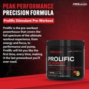 PEScience Prolific Pre Workout Powder, Strawberry Kiwi, 40 Scoop, Energy Supplement with Nitric Oxide 4
