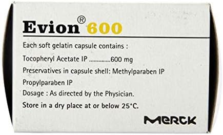 50 Evion 600mg Capsules Vitamin E for Glowing Face,Strong Hair,Acne,Nails, Glowing Skin 400mg,Control Hair Lossess 4