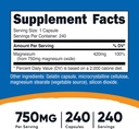 Nutricost Magnesium Oxide 750mg, 240 Capsules (3 Bottles) 3