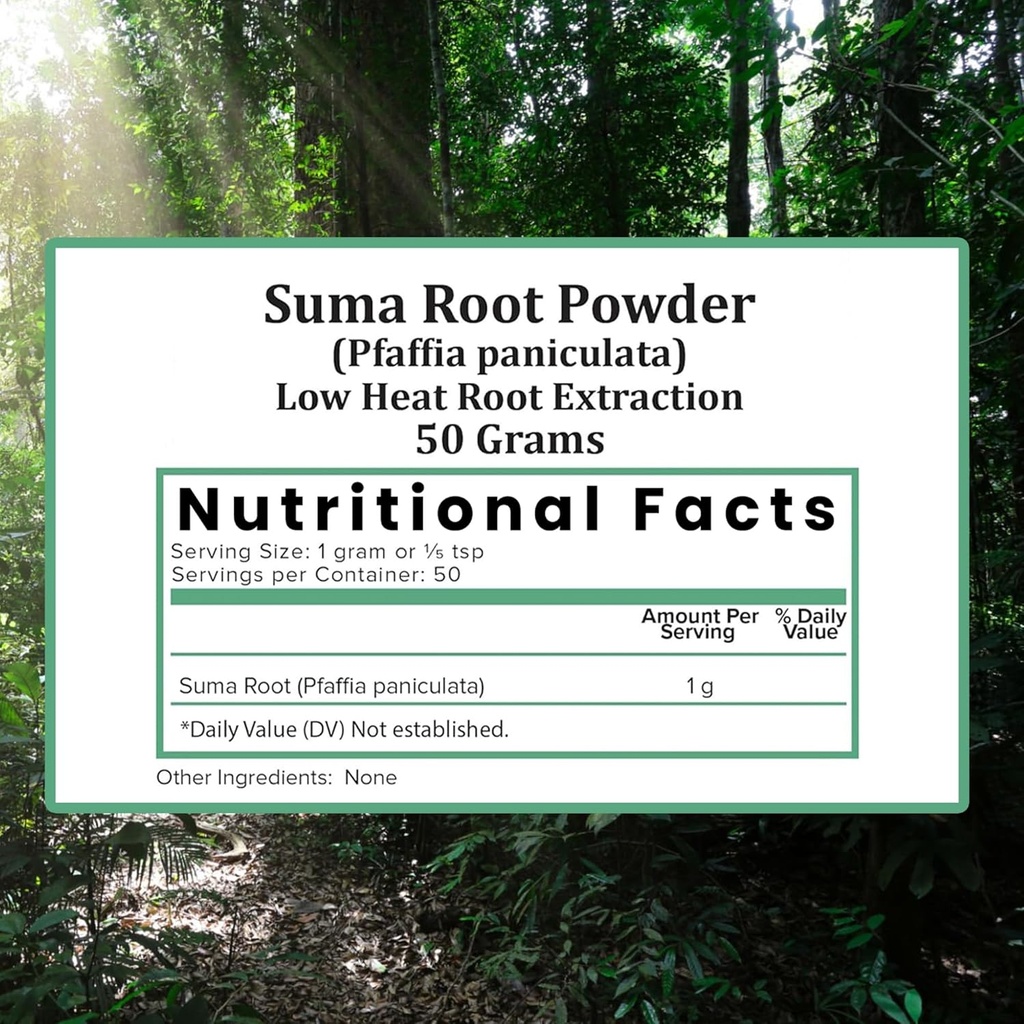 Holistic Bin Wild Harvested Root Ginseng Powder – Brazilian Suma Root Ginseng for Tea & Smoothies – Adaptogen Extract – Non GMO – 50 Grams 3