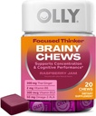 OLLY Focused Thinker Brainy Chews, Omega-3 ALA, Vitamins B6 & B12, Plus Thai Ginger Extract for Alertness, Concentration & Cognitive Performance Support, Vegetarian, Raspberry, 20 Count 2