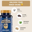 Derm Dude Power Beard Growth Vitamins for Men | With Biotin 10K MCG, Zinc B12 Saw Palmetto & Keratin for Healthier Thicker Fuller & Stronger Facial Hair | Restore Hair Breakage & Thinning, 60 Capsules 4