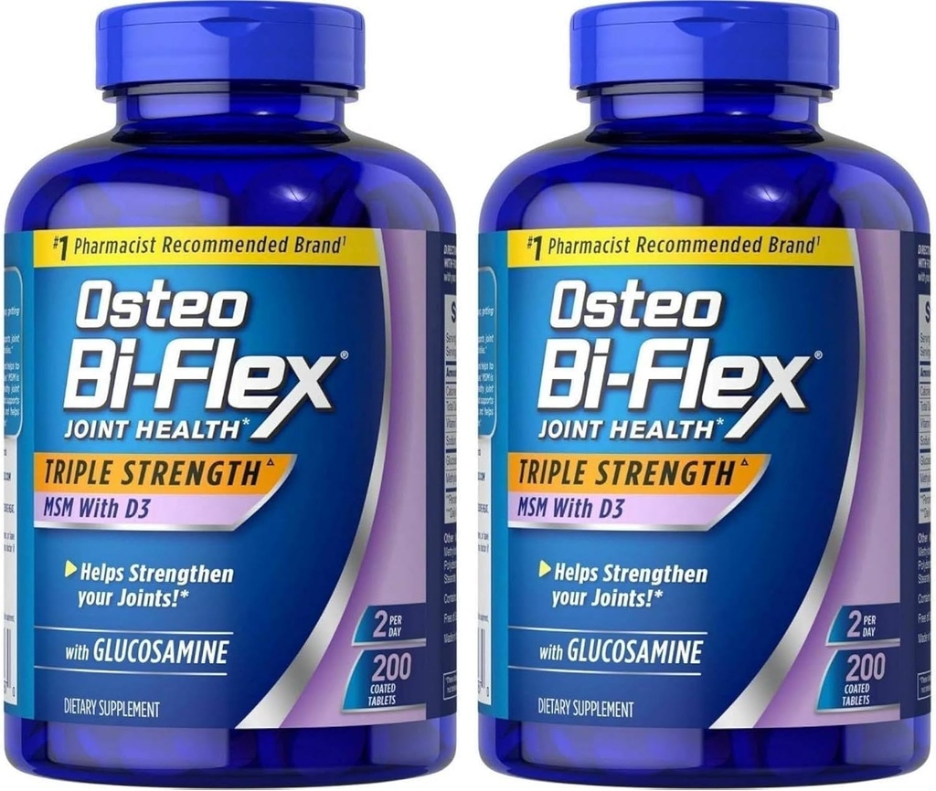 Osteo Bi-Flex Osteo Bi Supplement Glucosmine 1500 Mg Vitamin D 1000IU Tablet(200Count), 200Count (Pack of 2) 2
