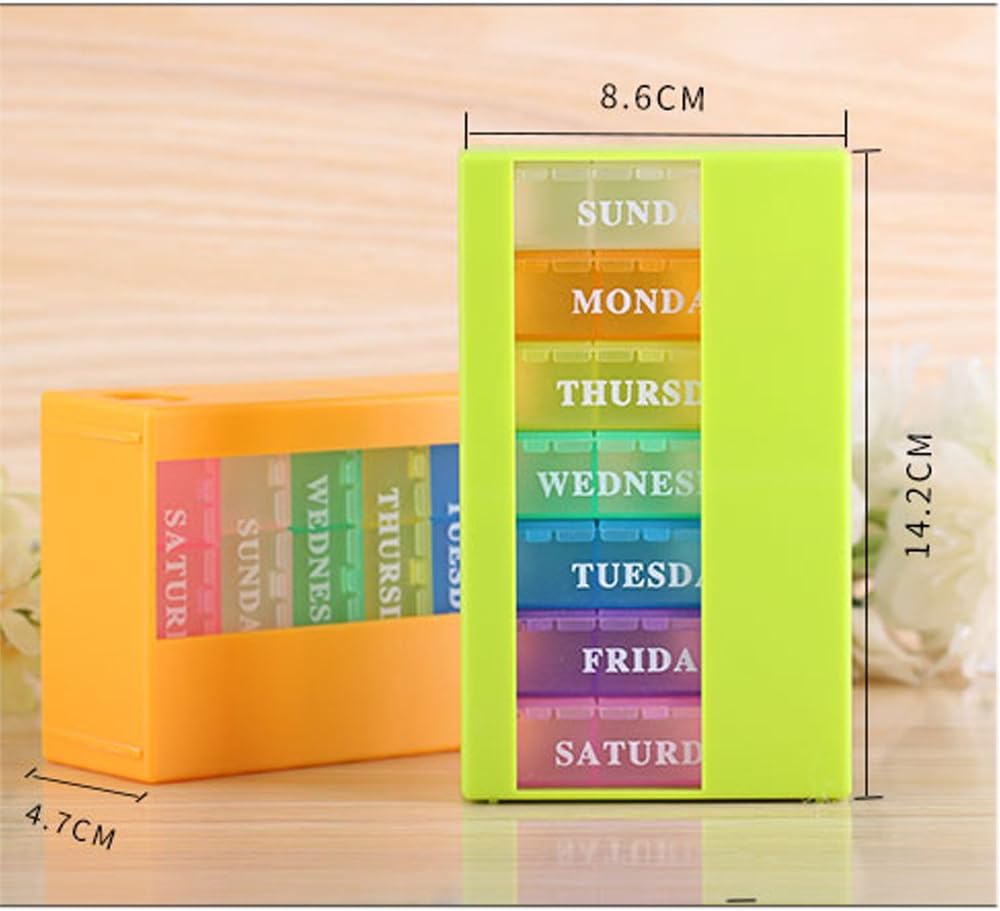 Travel Pill Organizer Box, 3 Times a Day, AM PM Daily Pill Organizer Dispenser Reminder, Medication Case Planner Portable for Purse Pocket Medicine Vitamin, Supplement, Storage Container 3