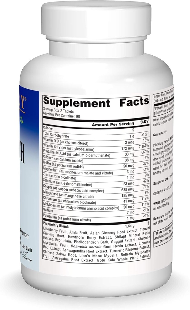 Planetary Herbals Myelin Sheath Support 820 mg, Herbal-Nutrient Nervous System Support, 180 Tablets 4