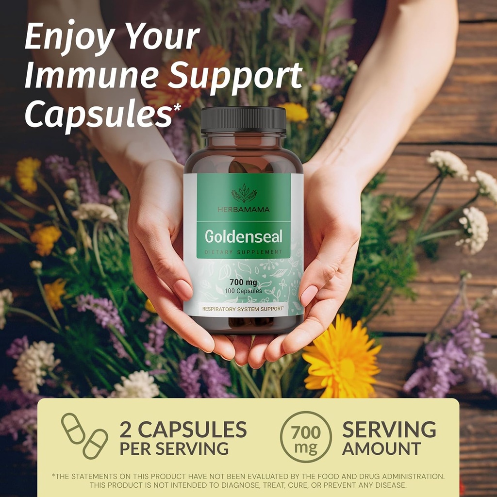 HERBAMAMA L-Carnitine and Goldenseal Kit - Bundle of 1500 mg Acetyl L-Carnitine Gummies & 700 mg Goldenseal Capsules - Vegan, Non-GMO, Gelatin-Free - 2 Pack 4
