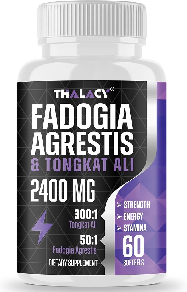 2400mg Fadogia Agrestis Tongkat Ali Supplement - Fadogia Agrestis 1400mg & Tongkat Ali 1000mg Ultra Blend, Maximum Strength, Muscle Mass & Athletic Performance, 360 Softgels 2