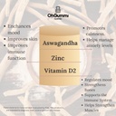 Ashwagandha 1500mg + Zinc, Vitamin D2 Vegan Gummies (Ashwagandha Roots) 3
